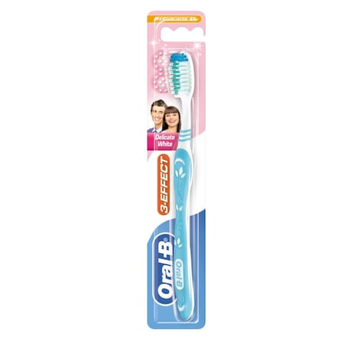 Oral-B 3 Effect Delicate White Toothbrush 40 Medium Blue/White 1 Piece