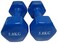 Generic 2 Pieces Double Dumbbells Vinyl Blue, 5 Kg