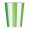 Lime Green Decor Stripes 12 OZ Cups 6 pcs
