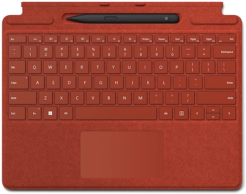 Microsoft Surface Pro Signature Keyboard With Slim Pen For Surface Pro X &amp; Surface Pro 8 Red