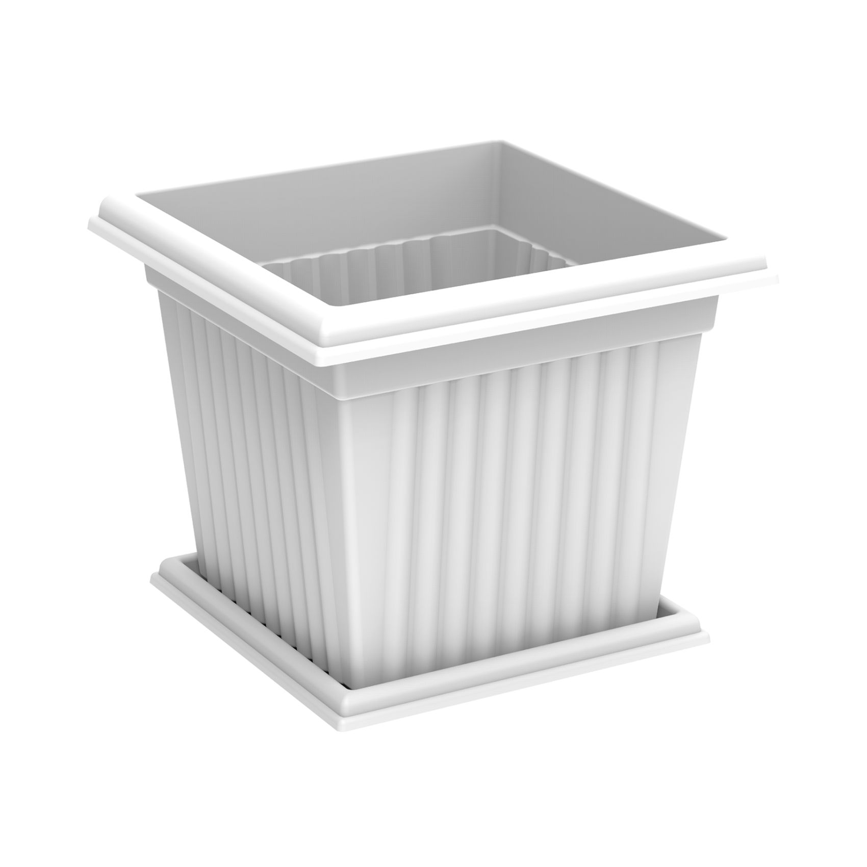 Cosmoplast Plastic Square Planters With Tray 30L