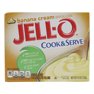 Jell-O Cook And Serve Banana Cream Pudding Mix 130g