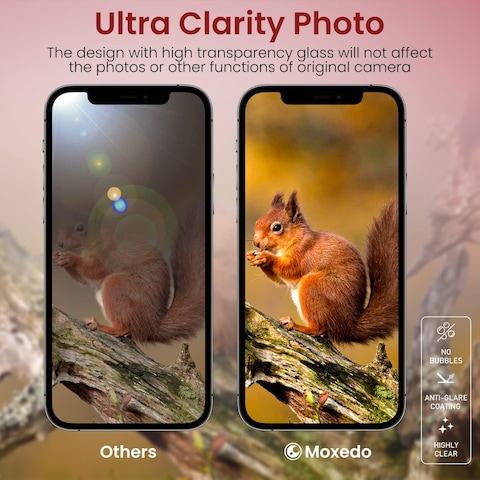 Moxedo Camera Lens Protector, 9H Tempered Glass, Aluminum Alloy Individual Ring Camera Cover Screen Protector Compatible for iPhone 12 (6.1 inch)/ 12 Mini (5.4 inch) (BLACK)