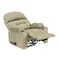 In House Velvet Rocking Cinematic Recliner Chair With Cups Holder - Dark Ivory - NZ80