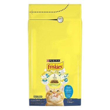 Purina Friskies Sterilized Salmon And Vegetables Cat Food 1.5Kg