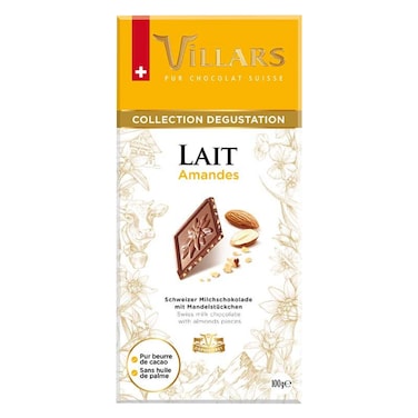 Villars Roasted Almonds Milk Chocolate Bar 100g