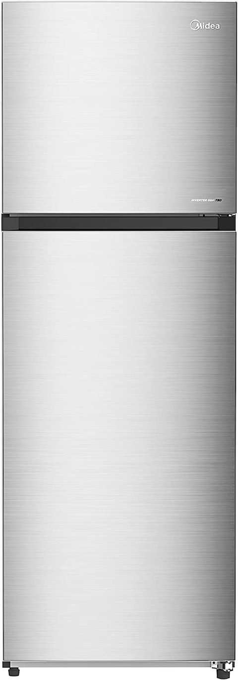 Midea Refrigerator MDRT489MTE46, Recessed Handle, Silver Finish, 338 Ltrs Net Capacity, With Chiller, 2 Glass Shelves, 1 Year Service Warranty