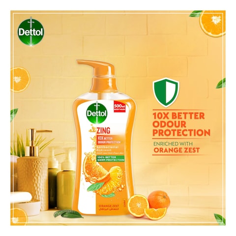 Dettol Antibacterial Bodywash Zing Orange Zest 500ml