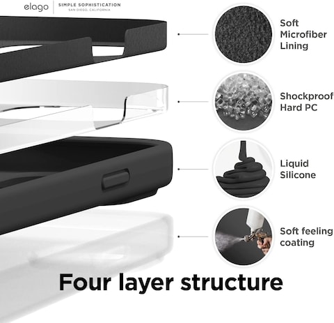 Elago Silicone for iPhone 14 Pro case cover - Black