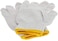 Abbasali White Gloves With Yellow Edge Washable Glove Cotton Gloves Plain Seamless Workwear Gloves Protective Industrial Work Gloves 10 Pairs Good For Wood Worker Factory Working