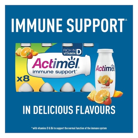 Actimel Multi-Fruit Yogurt Drink 93ml x Pack of 8