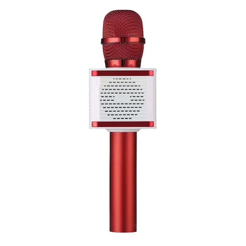 Generic Karaoke Bluetooth Mic Microphone Speaker V7 - Red With White