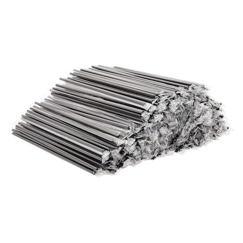 BLACK THICK STRAWS WRAPPED 150S