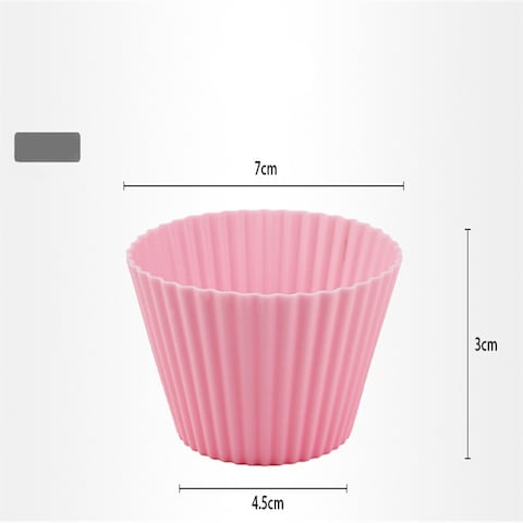 12Pcs/Pack 7Cm Silicone Soft Round Cake Muffin Chocolate Cupcake Liner Baking Cup Mold