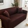 Deals For Less Luna Home Two Seater Sofa Cover Plain Dark Brown