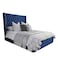 In House Burgas Velvet Bed Frame - Single - 200x100 cm - Dark Blue