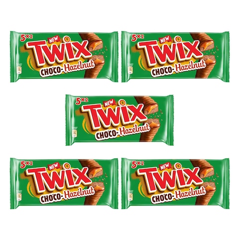 Twix Twin Choco-Hazelnut Chocolate Bar 50g x Pack of 5