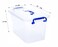 HIWARE Plastic Storage Box With Lid 15 LTR Semi Clear 5 Pcs Set   For Clothes, Toys, Books, Snacks, Shoes and Grocery Storage Box. (15 LTR)&hellip;