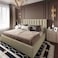 In House Palermo Velvet Bed Frame - Single - 200x100 cm - Ivory