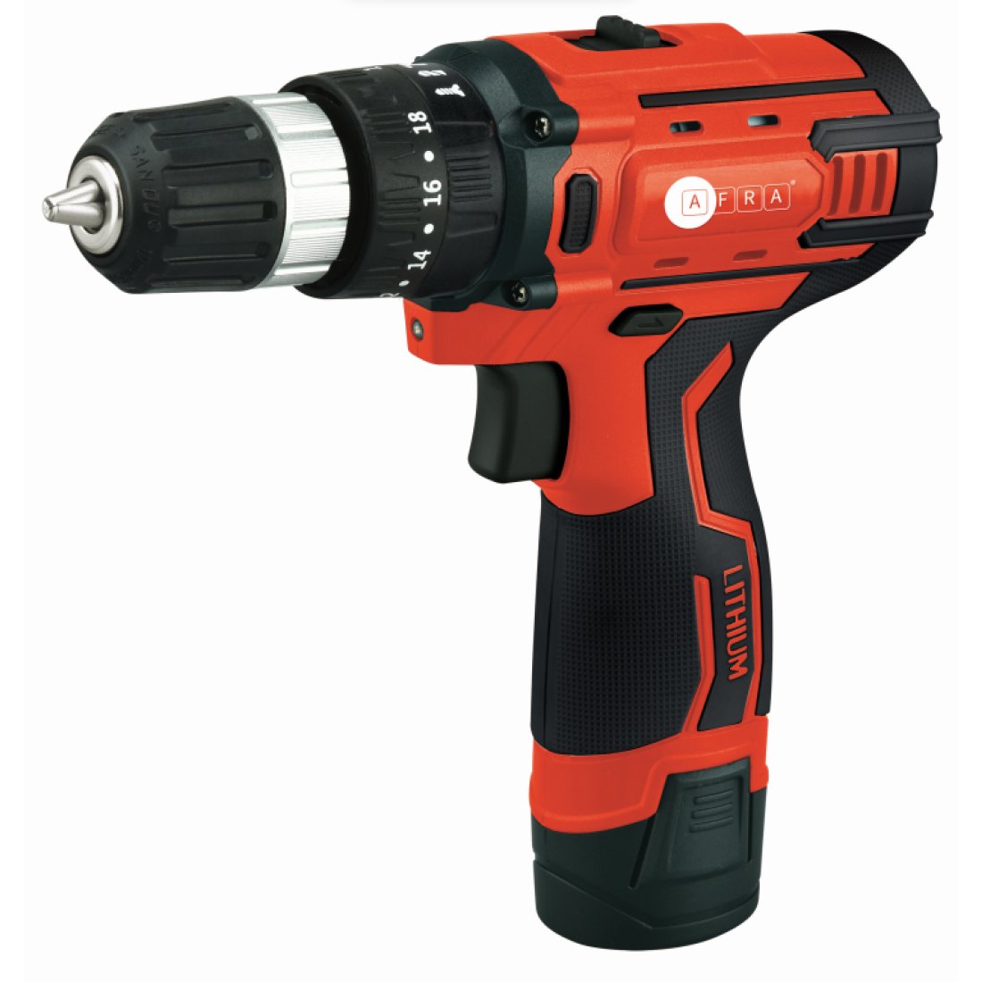 AFRA Cordless Pistol Impact Drill Driver 12V, 23N.M Torque, 0-450/0-1450rpm/Min, Compact Design, LED Indicator, Model AFT-10-12CDRD, 1-Year Warranty