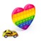 Goodone2 2 - Piece Push Pop Bubble Squeeze Sensory Toy, Push Pop Bubble Sensory Fidget Toy, Pop It Figit Toy Fidget Toys Autism Special Needs Stress Reliever (Rainbow Heart)
