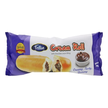Festive Chocolate Cream Filling Cream Roll 70g