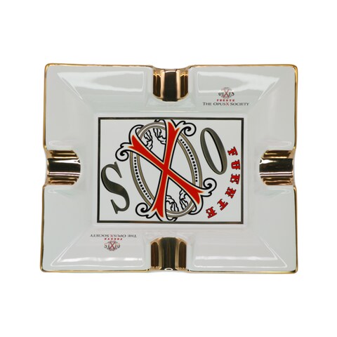 Fuente The OpusX Society Cigar Ashtray - Cenicero de Porcelana Ashtray With 4 Cigar Holders