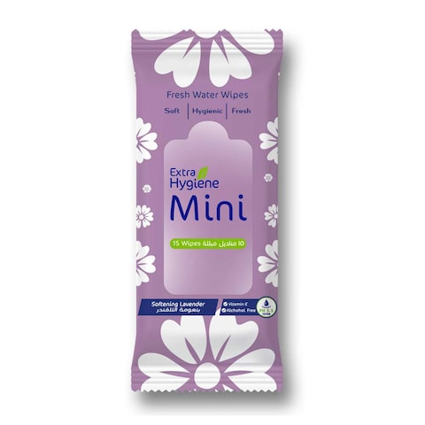 Buy Extra Hygiene Mini Wipes - 15 Wipes - Softening Lavender in Egypt