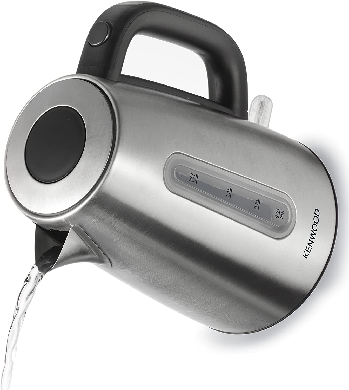 Kenwood Stainless Steel Kettle 1.7L Cordless Electric Kettle 2200W With Auto Shut-Off &amp; Removable Mesh Filter ZJM10.000SS, Silver/Black