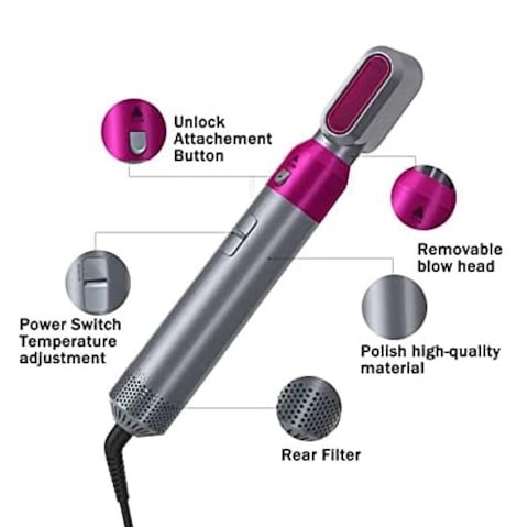 Hair Styler With 5 in 1 Multifunctional Hair Curler, Hair Dryer, Hair Straightner, Heated Hair Combing, Hair Smoothening Styling Tools etc.