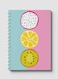 Lowha Spiral Notebook With 60 Sheets And Hard Paper Covers With Dragon Fruit Lemon Kiwi Slice Design, For Jotting Notes And Reminders, For Work, University, School