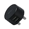 MiLi Ranger Stylish USB Charger UK-Plug USB 2 Port 12W, 5V-2.4A,Main Charger for iphone X/Xs/11/8/7/6, ipad, Samsung Galaxy Note 8/S9/S10/S7/S6, LG, HTC, Powerbank, Tablet [Travel Friendly] - Black