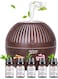 Wtrtr 150ml USB Wood Grain Humidifier And 5 Bottle Essential Oils Ultrasonic Essential Oil Diffuser