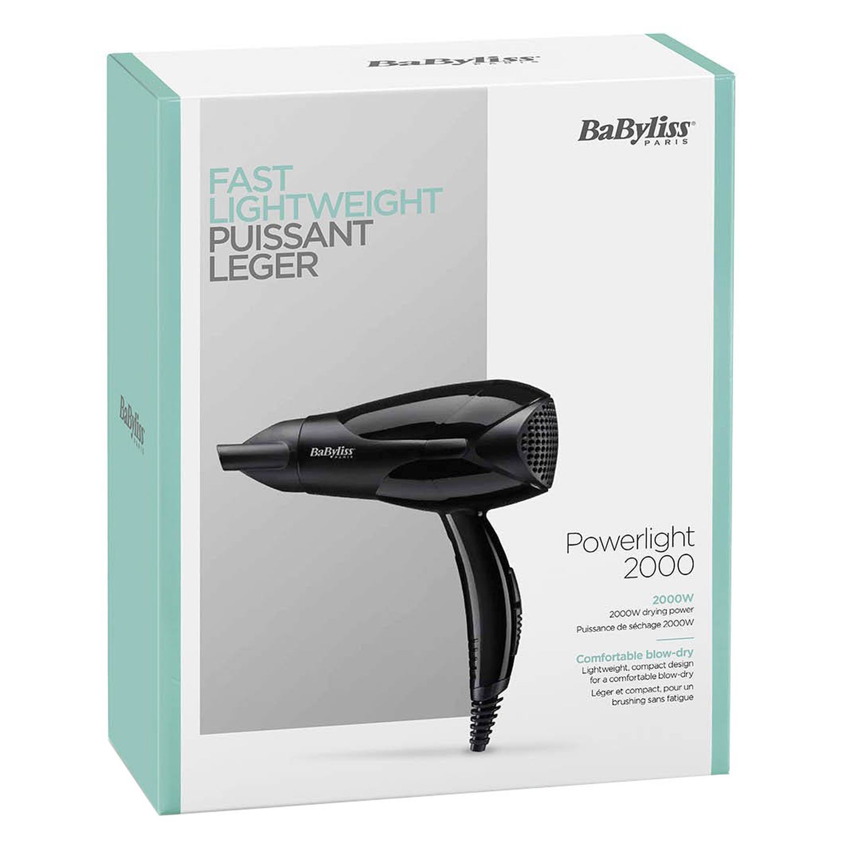BaByliss Powerlight 2000 Hair Dryer D212SDE 2000 Watt Black product thumbnail 3