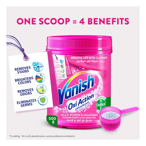 Vanish Oxi Action Powder Fabric Stain Remover Pink 500g