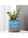 Generic 4 Pcs Succulent Plant Pots Small Modern Ceramic Indoor Planter With Bamboo Tray For Cactus Herbs Home Design 1 (Plants Not Included)