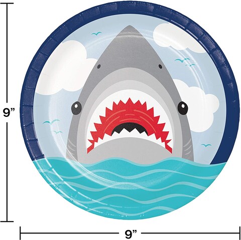 Shark Party Dinner Plates 8.75in 8 pcs