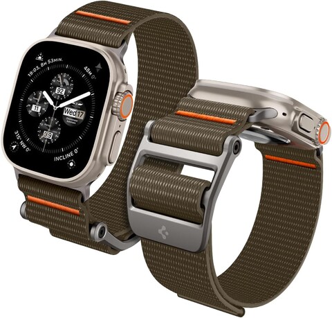 Spigen DuraPro Flex Ultra designed for Apple Watch Band for Apple Watch ULTRA 2 Ultra 49mm Series 9 8 SE2 7 6 SE 5 4 3 2 1 45mm 44mm 42mm adjustable Solo Loop Band Strap Khaki Online Carrefour UAE