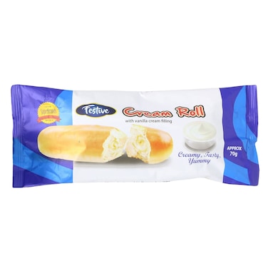Festive Vanilla Cream Filling Cream Roll 70g