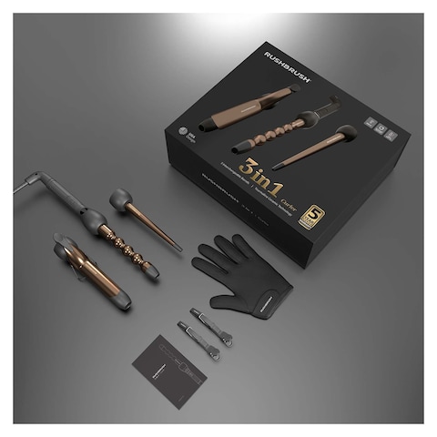 Rush Brush Hair Curler 3 in 1 - Black