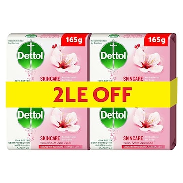 Dettol Skincare Anti-Bacterial Soap - 165 gram - 4 Pieces