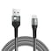 AFRA USB Charging Cable, 2.4A, Nylon-Braided Jacket, With Data Transmission, USB A To iPhone Connector, 1 Meter Length, Durable, Heat Resistant, Compatible With iPhone, iPad, iPod AF-0003LIGC