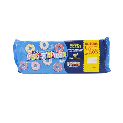 Fox&#39;s Cookies Party Rings 125g x 2&#39;s