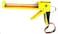 ABBASALI Silicone Gun, Suitable for Home &amp; Office use with 10:1 Thrust Ratio, Metal Caulking Gun with Quick Release Plate for Adhesives, Caulk, Silicone, and other Cartridges (Half Round Yellow)