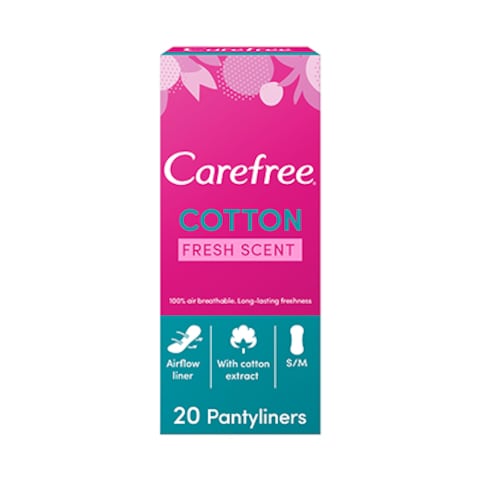 Carefree Cotton Fresh Scent Pantyliners 20 Pieces