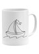 Generic Nautical Boat Printed Mug White/Black 11Ounce