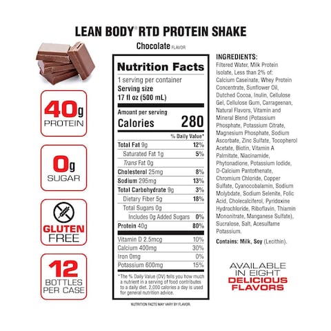 Labrada Lean Body Chocolate Flavoured Protein Shake 500ml