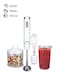 Sonashi 4-In-1 Hand Blender Set With Chopper And Whisk, 700ml, 250W, SHB-185JCW, White