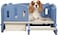 Dog bed for small and medium dogs, Plastic moisture-proof dog bed with Ladder, Anti-slip bottom, and storage box, Waterproof pet bed for indoor and outdoor 82 cm (Blue)