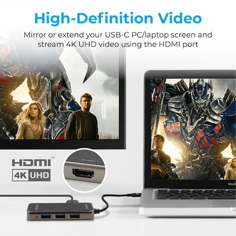 محور USB-C متعدد المنافذ مدمج وسريع للغاية